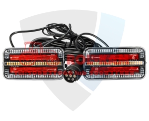 Lampy tylne zespolone na magnes  3 funkcje  12-24V  12 m kabel
