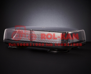 Akumulatorowa belka ostrzegawcza LED  12-24V  baza magnetyczna  smoked