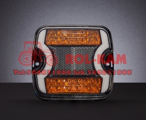 Lampa przednia sygnalizująca LED  prawa  10-30V ze światłem pozycyjnym i dynamicznym kierunkowskazem